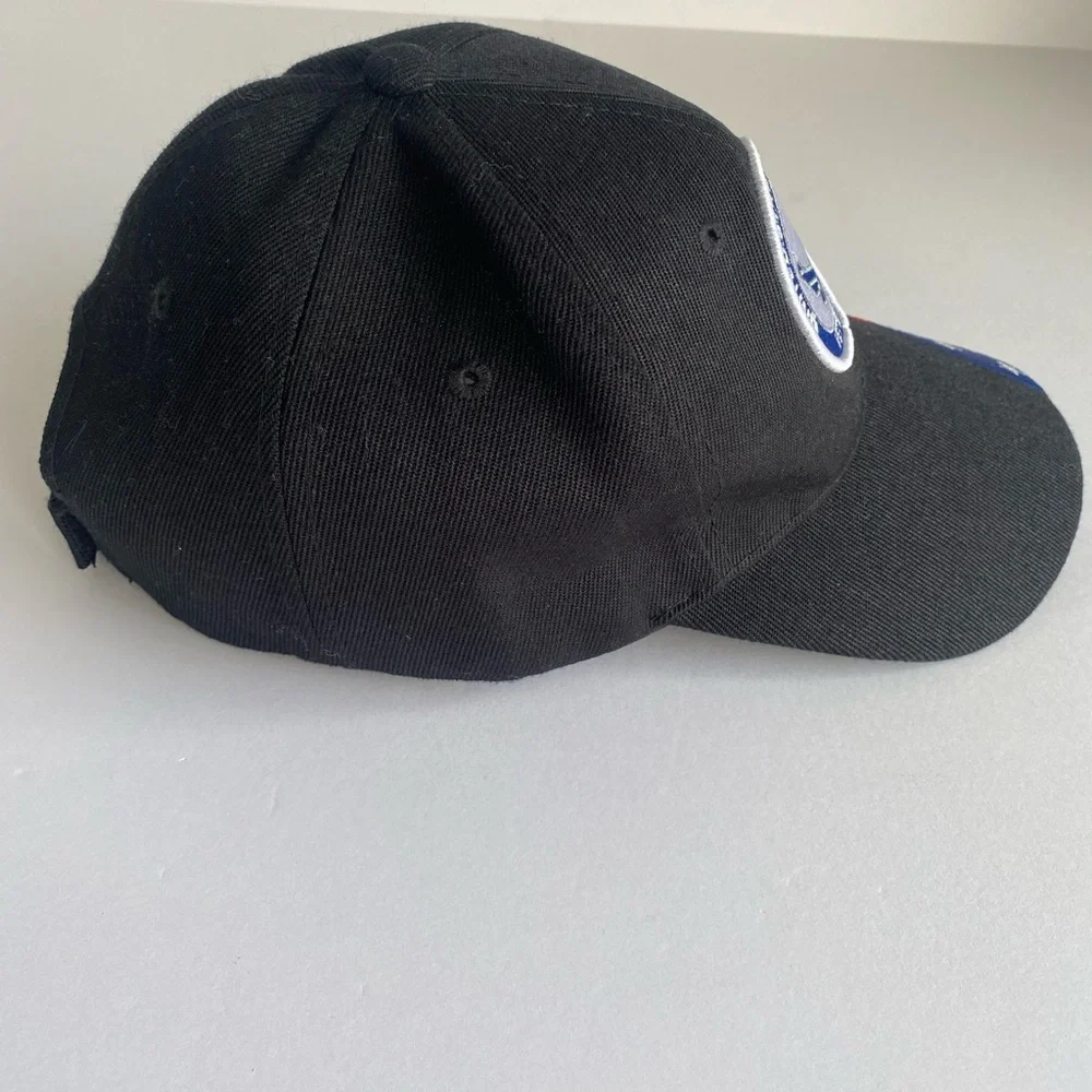 US Air Force Veteran Cap Hat Black Military USA Red White Blue‎ Flag Adjustable